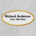 White Black Custom Text Name Title Recktangle