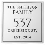 White Black Date Established Address House Plaque Tile<br><div class="desc">Introducing our sophisticated and sleek white and black house address plaque, featuring a minimalist design that exudes elegance. This plaque not only displays your house number but also includes the date of establishment, adding a personal touch to your home. Elevate the exterior of your residence with this stylish and timeless...</div>