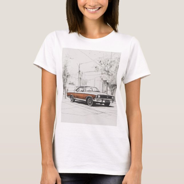 White black design  T-Shirt (Front)