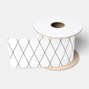 White & Black Diamond Gift Wrapping Satin Ribbon
