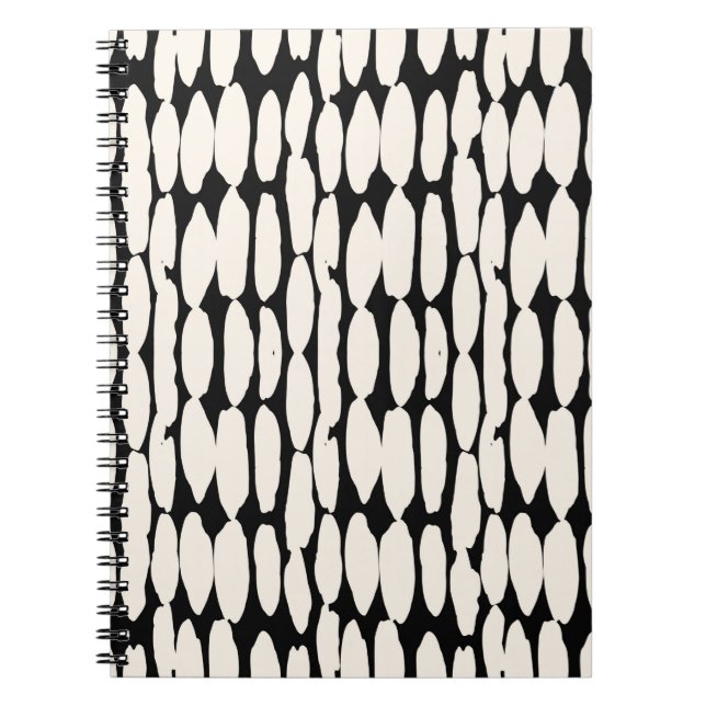 White black dot pattern. shibori circle seamless.  notebook (Front)