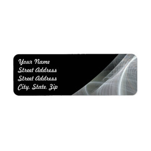 White Black Frac Background Return Address Sticker