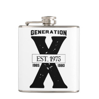 White & Black Generation X Vinyl Wrapped Flask