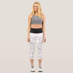 white black halloween rib skeleton leggings