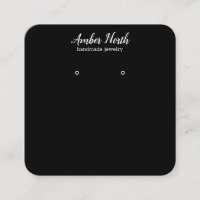WHITE BLACK Hand Written Calligraphy Earring 