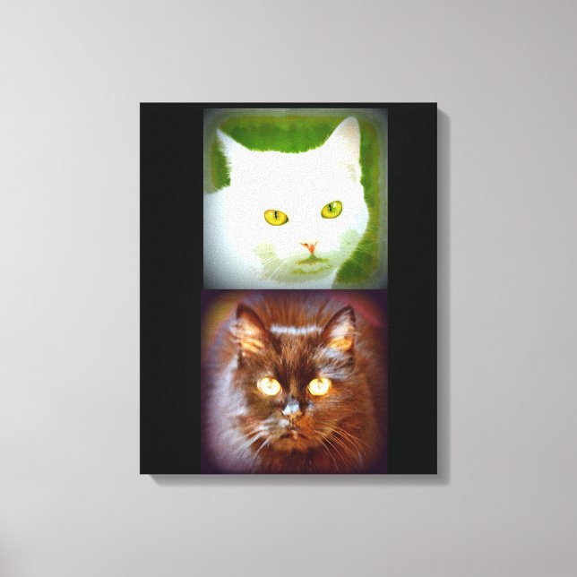 white/black kittycats canvas print (Front)