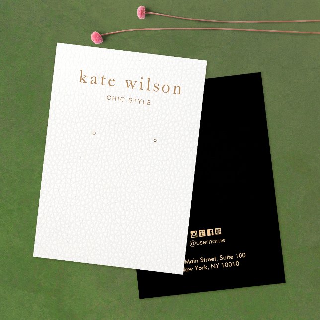 White Black Leather (image) Earring Display Card (Creator Uploaded)