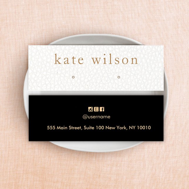 White Black Leather Stud Earring Display Card (Creator Uploaded)