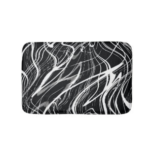 White Black Marble: Abstract Vintage Bath Mat
