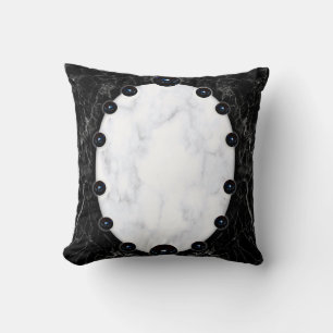 White & Black Marble Sphere Graphics Cushion