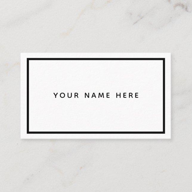  White Black Minimal Business Card (Front)