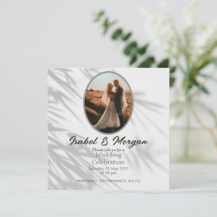 White Black Minimalist Wedding Invitation ,photo 