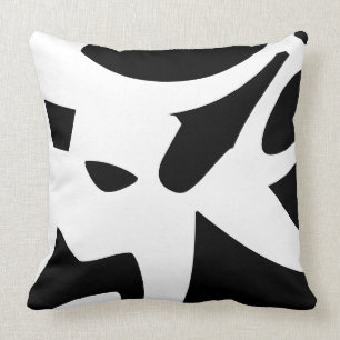 White & Black modern abstract designer Cushion