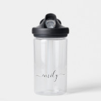White Black Modern Script Monogram Name