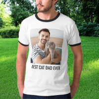 White Black Personalised Cat Dad Family Pet Photo