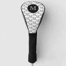 White & Black Personalised Custom Monogram Pattern