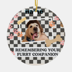 white black  personalised name Bandanna Ceramic Tree Decoration