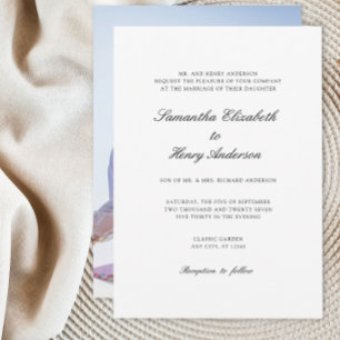 White Black Photo Wedding Invitation