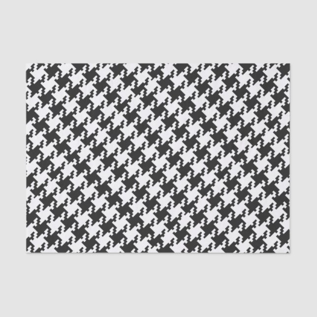 White & Black Pied De Poule Pattern Tissue Paper (Front)