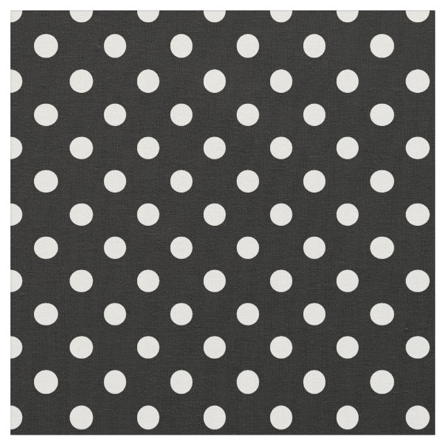 White Black Polka Dot Pattern Fabric (Close Up)