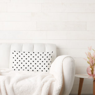 White & Black Polka Dot Throw Pillow Minimalist