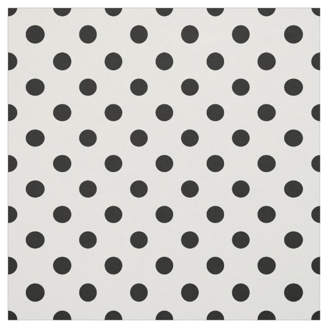 White Black Polka Dots Textile Fabric (Swatch)