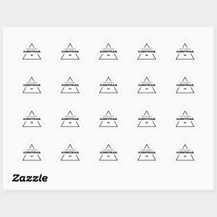 White Black Prism Crowned Contras Triangel Sticker