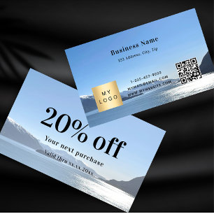 White black qr code custom photo logo business  discount card