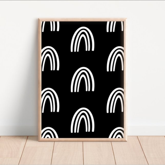 White/Black Rainbows Nursery Decor Poster (Creator Uploaded)