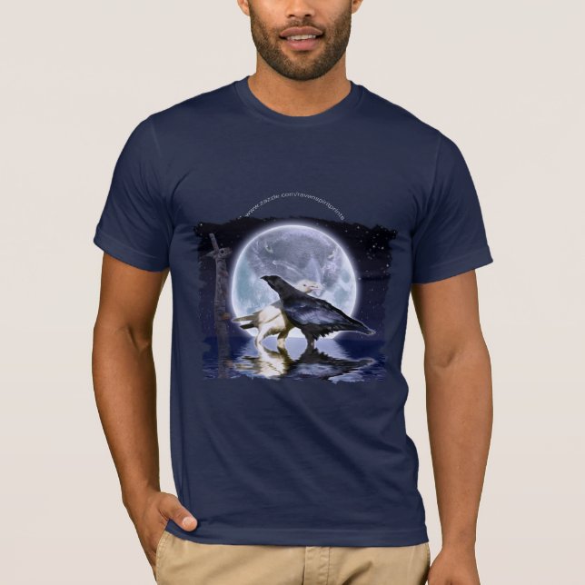 WHITE & BLACK RAVENS, TOTEM & FULL MOON T-Shirt (Front)