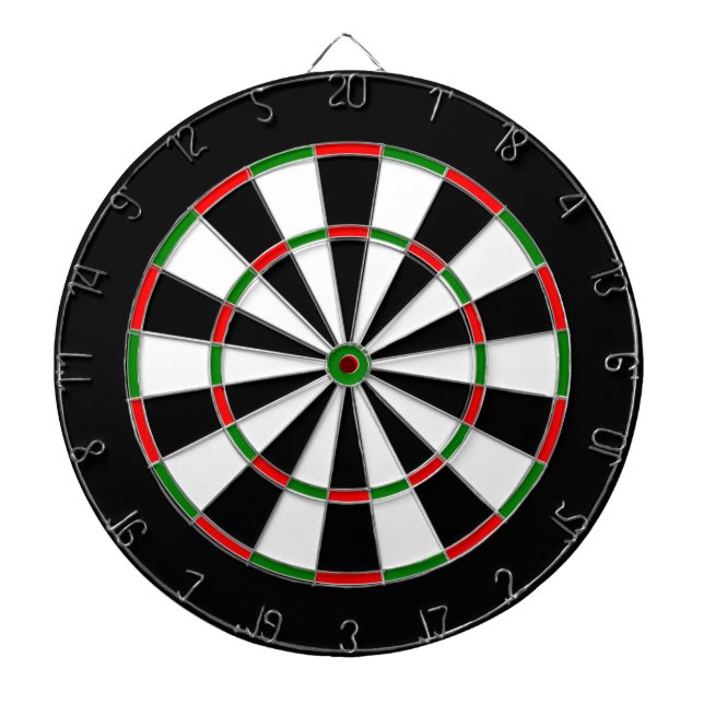 White, Black, Red and Green Metal Cage Dartboard (Front)