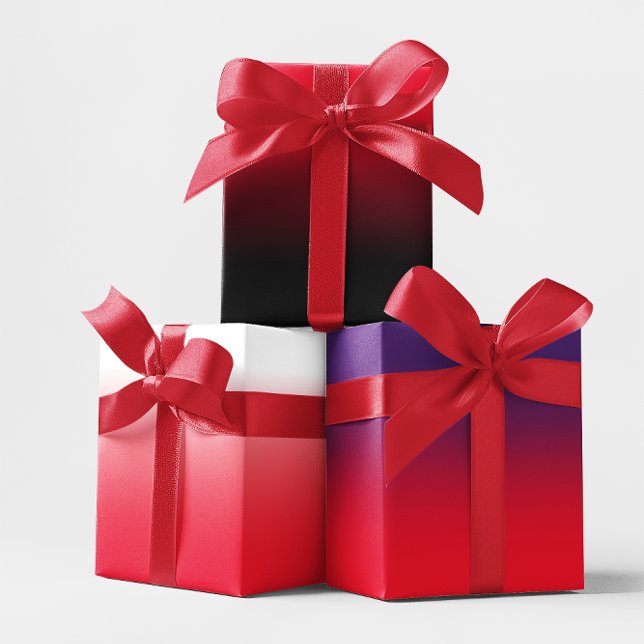 White Black Royal Purple and Red Ombre Mix Wrapping Paper Sheet (White Black Royal Purple and Red Ombre Mix Wrapping Paper Sheets)