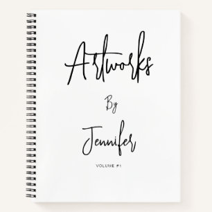 White Black Script Name Artwork Sketchbook Notebook