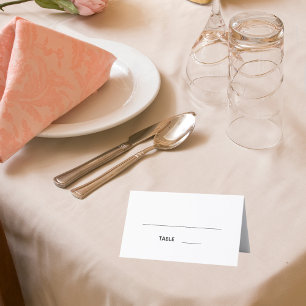 White black script wedding place card