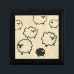 White & Black Sheep on Cream Background Gift Box<br><div class="desc">Is your child having trouble sleeping? Have them count the white and black sheep in this print by Chariklia Zarris. A wonderful piece that is elegant in its simplicity. Order your print today!</div>