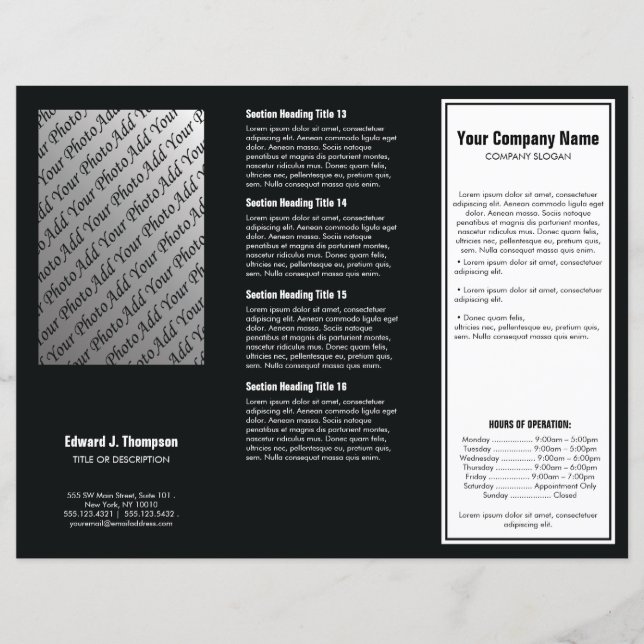 White Black Simple Border Brochure (Front)