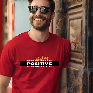 White Black Simple Positive Typography T Shirt