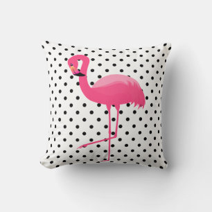 WHITE BLACK SPOT FLAMINGO CUSHIONS 