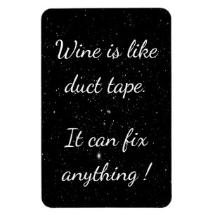 White Black Stars Wine  Magnet