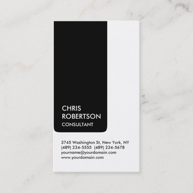 White Black Stripe Attractive Charm Business Card (Front)