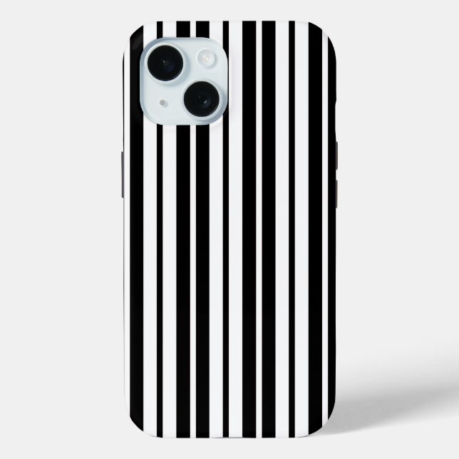 White Black Vertical Stripes Pattern Design Case-Mate iPhone Case (Back)
