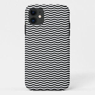 White Black Wave Pattern - Customisable background Case-Mate iPhone Case