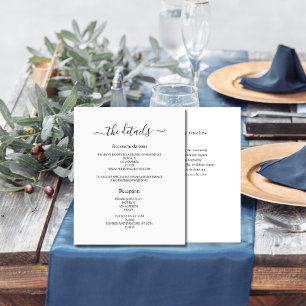 White black wedding program details minimalist