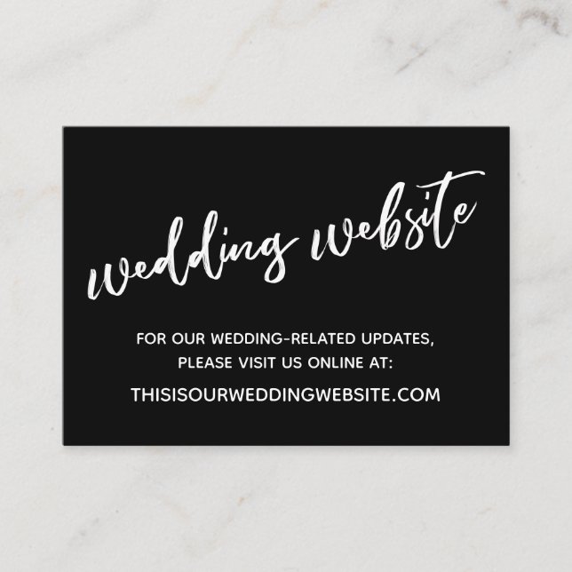 White & Black Wedding Website & Save the Date Card (Front)
