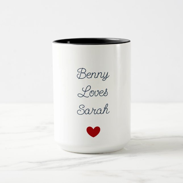 White & Black with Heart:  Love Mug (Center)