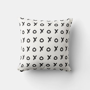 White & Black X O XO X&O's Trendy Cute Cushion