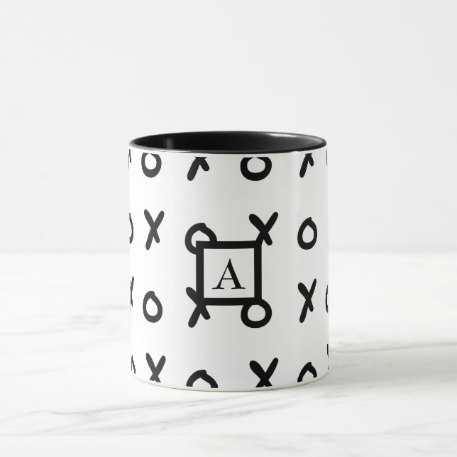 White & Black X O XO X&O's Trendy Cute Mug (Center)