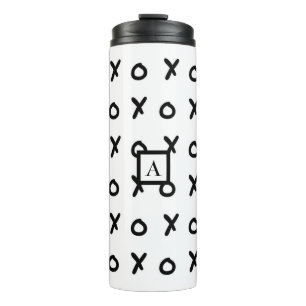 White & Black X O XO X&O's Trendy Cute Thermal Tumbler