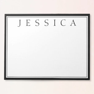 White & Black Your Name Notepad