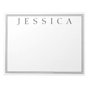 White & Black   Your Name Notepad